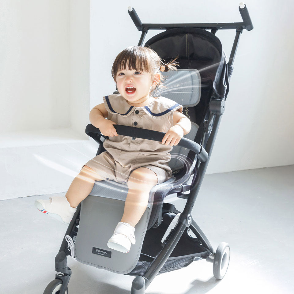 新品　べびくるクール2 スターグレー 夏のおでかけの必需品！ファン付きベビーカーシート「べびくる